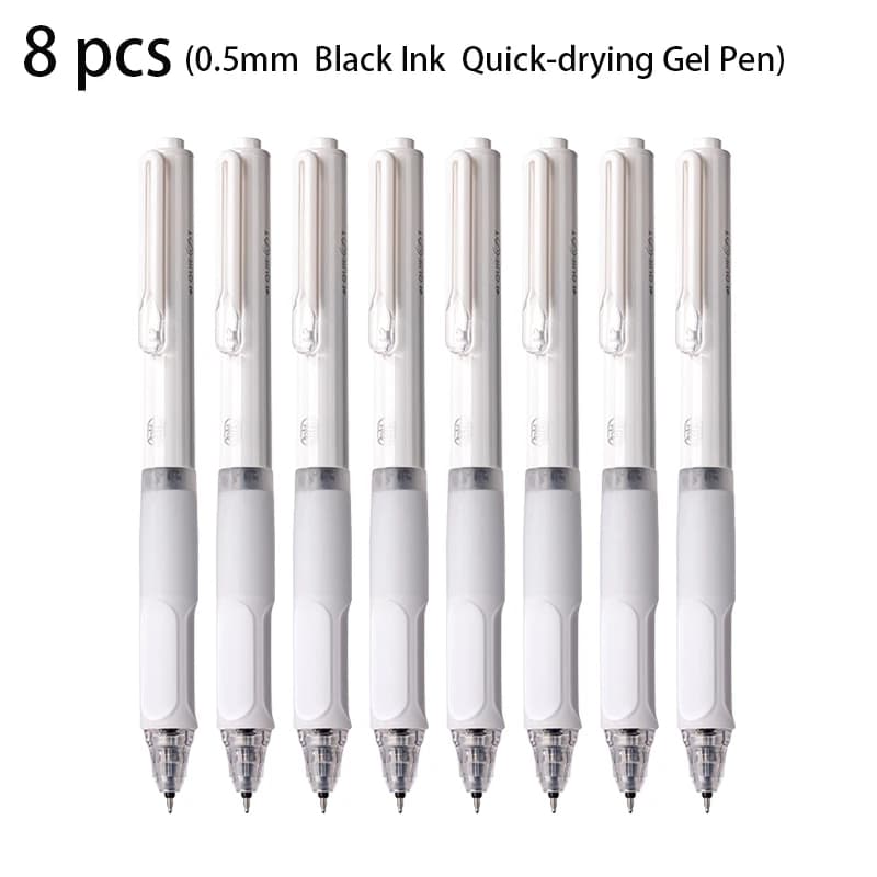 Deli Set di 4/8 Penne Gel a Inchiostro Nero da 0,5mm ad Asciugatura Rapida, Forniture Scolastiche e da Ufficio, Penna per Firme, Cancelleria, Regalo