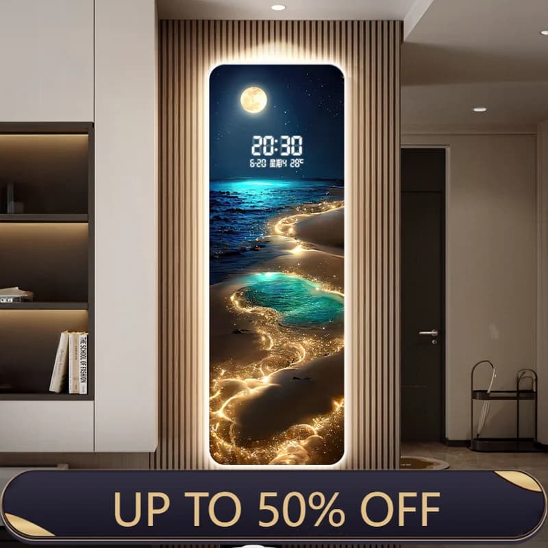 Large Wall clock home decor items Interior living room digital clock wall noiseless gaming room Kitchen home decoration luxury