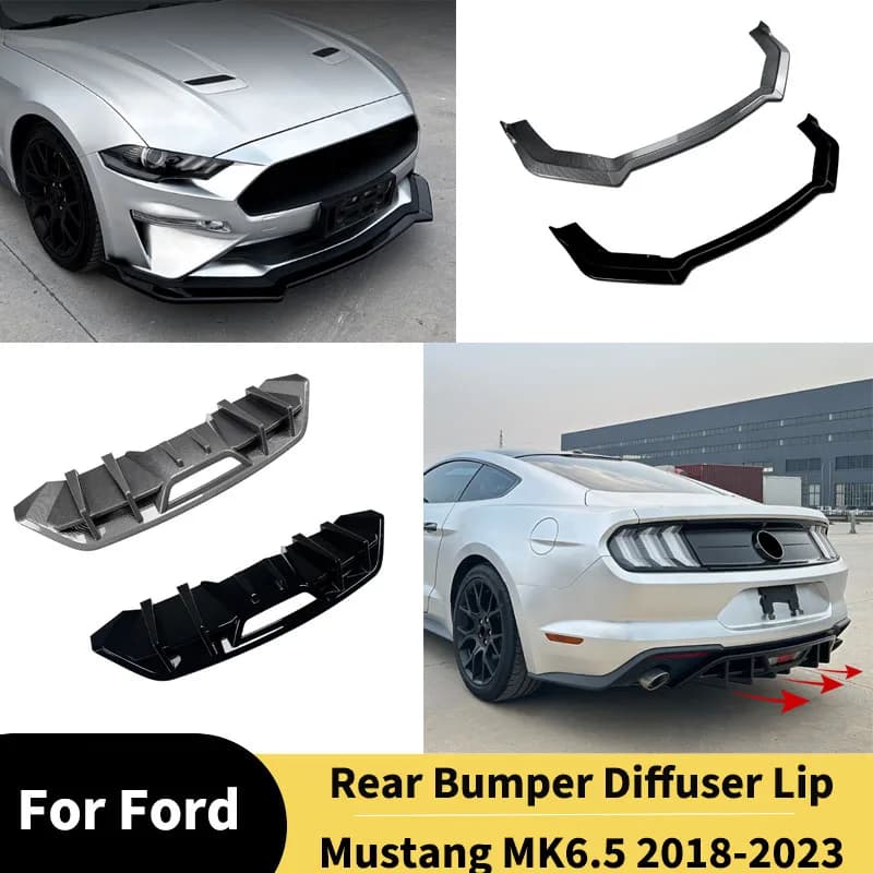 For Ford Mustang MK6.5 2018-2023 Auto bumper Rear Diffuser Lip bumper Front Splitter Lama Front Body Kit Vent Frame Cars