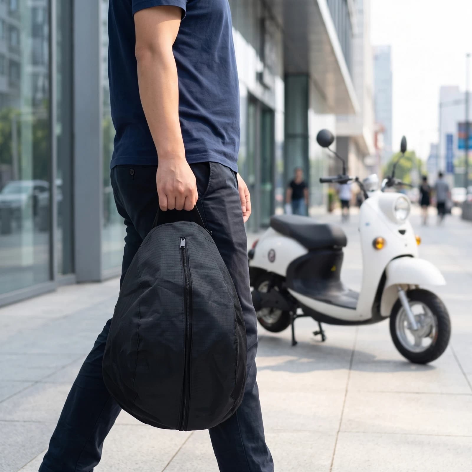 Motorcycle Helmet Bag Foldable Helmet Storage Bag Sturdy Shielded for Commuters, Travel