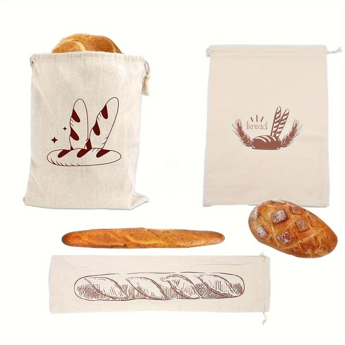 Grande regalo riutilizzabile con coulisse, due dimensioni di sacchetti rettangolari per il pane, sacchetti portaoggetti per la cottura di toast fatta in casa, per le celebrazioni