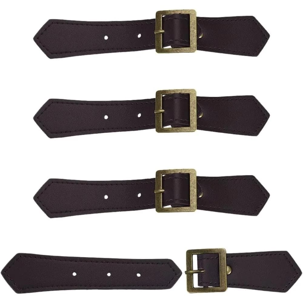 4 set di chiusure a ginocchiera da cucire in pelle marrone cocco, in pelle PU, con chiusura a scatto, con fibbia per giacca sportiva, chiusura in pelle metallica