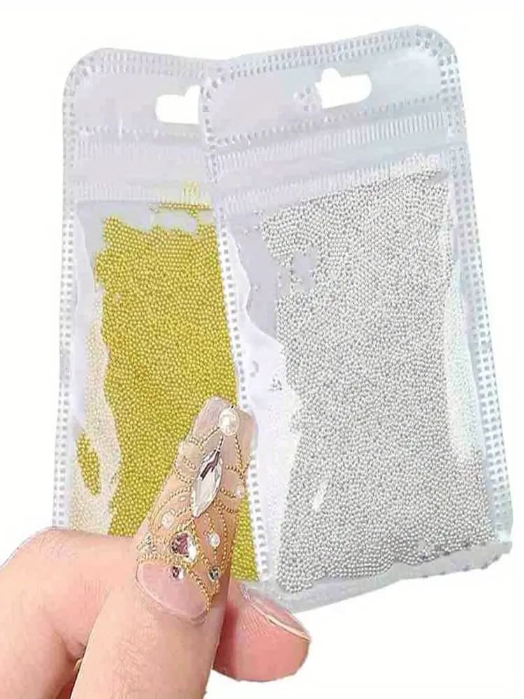 5000 PZ 0.8mm Nail Art Caviar Bead Glitter Strass per Micro Sfera In Acciaio Decorazioni 3D Gel UV Punte Acriliche Manicure A
