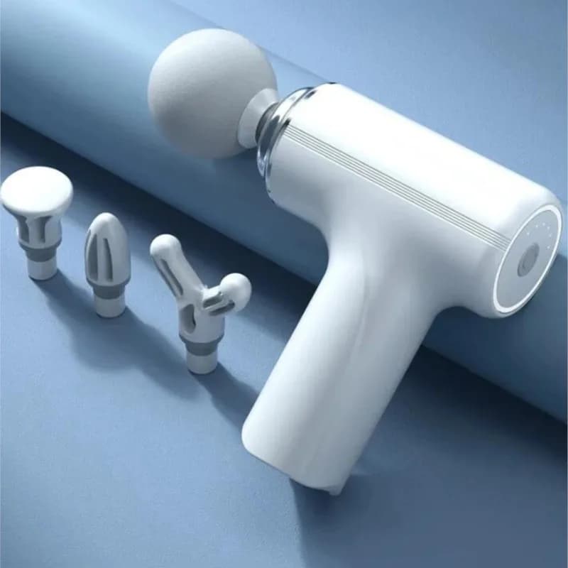 Portable Electric Massage Gun with 4 Interchangeable Heads and LED Light for Relaxing All Body