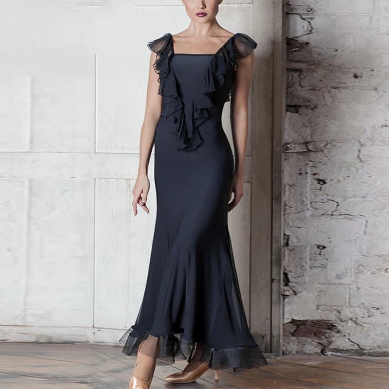 New Ballroom Dance Dress Womens National Standard Dance collo alto Open Back Waltz Latin Dance Practice Big Swing Skirt VBH384