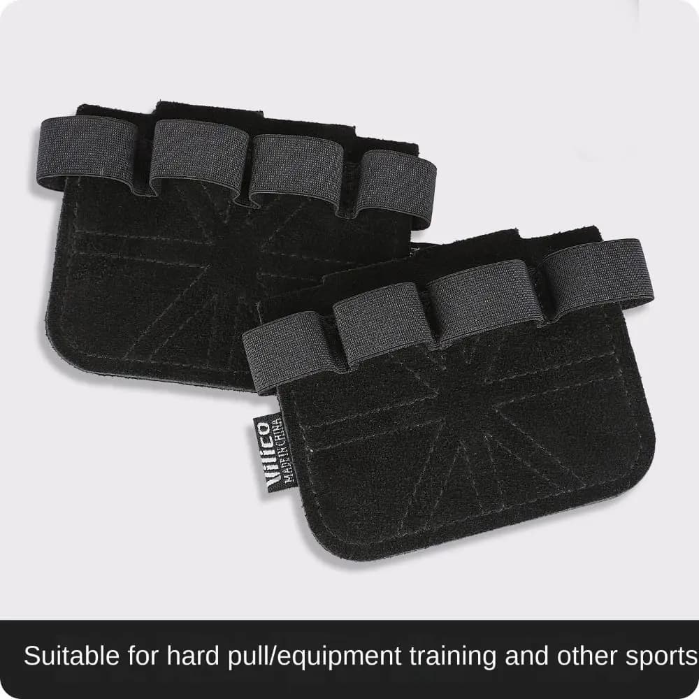 1 paio di guanti da allenamento in pelle per sollevamento pesi, guanti da palestra antiscivolo con protezione del palmo, impugnature traspiranti a quattro dita