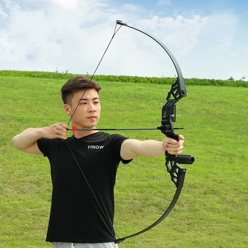 30/40/50lbs Arco da caccia professionale Pesca Tiro con l'arco Arco dritto in lega per caccia all'aperto Tiro Pratica Frecce Accessori