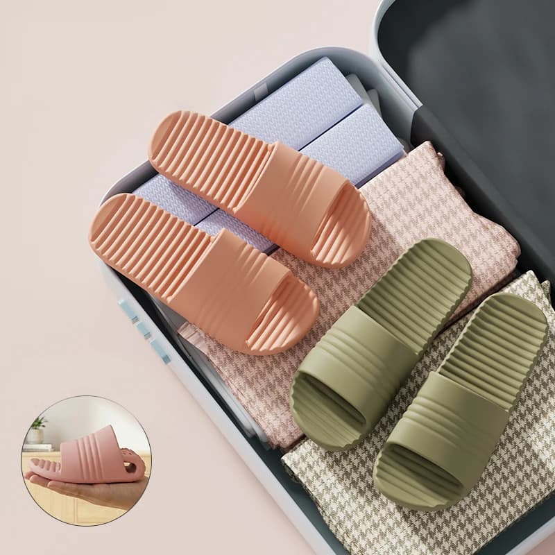 Ciabatte da viaggio pieghevoli unisex in EVA, infradito antiscivolo per hotel, bagno, interni ed esterni, portatili, leggere, per donna
