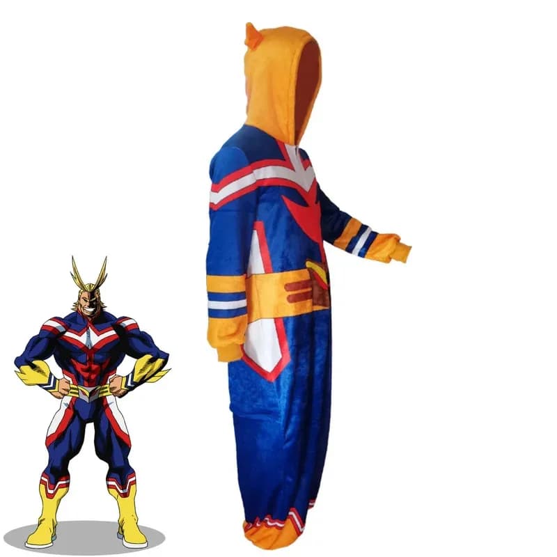 Anime My Hero Academia All·Might Costume Cosplay Tute di pelliccia di peluche Pigiama con cappuccio Uomo Donna Kawaii Carino Loungewear Suit 5ftu^