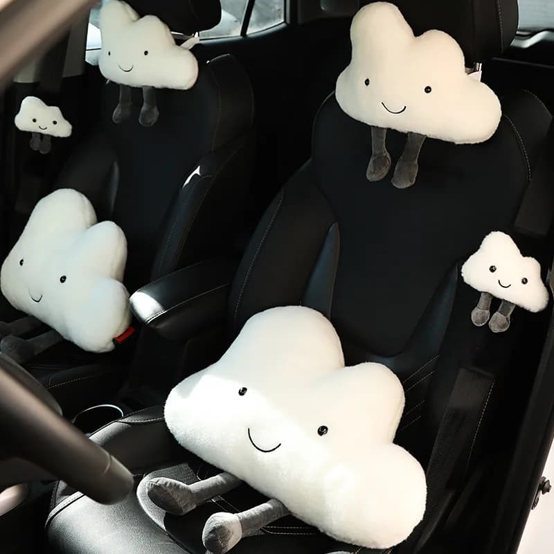Ins Simpatico cuscino poggiatesta per auto in peluche Cloud per protezione delle spalle e del collo Comodo cuscino da viaggio per i sedili del veicolo