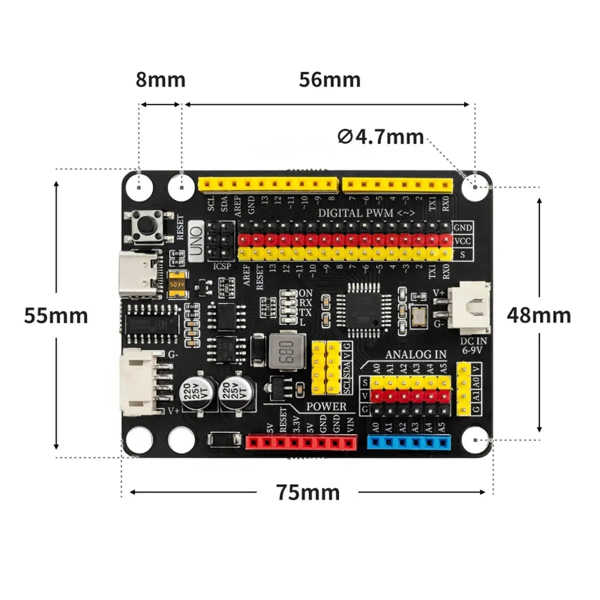 (A32M) Scheda di Sviluppo UNO MOC Pro Potenziata per Arduino 328P, Blocchi di Costruzione Digitali, Scheda di Controllo Programmabile B