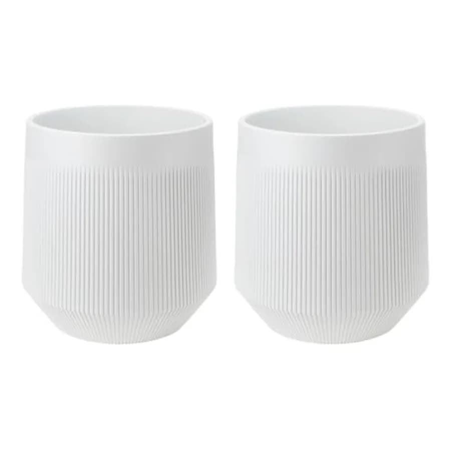Set di 2 Vasi Grandi in Plastica per Piante da Interno, Vasi per Fiori da Esterno con Foro di Drenaggio e Sottovaso Senza Cuciture 15I