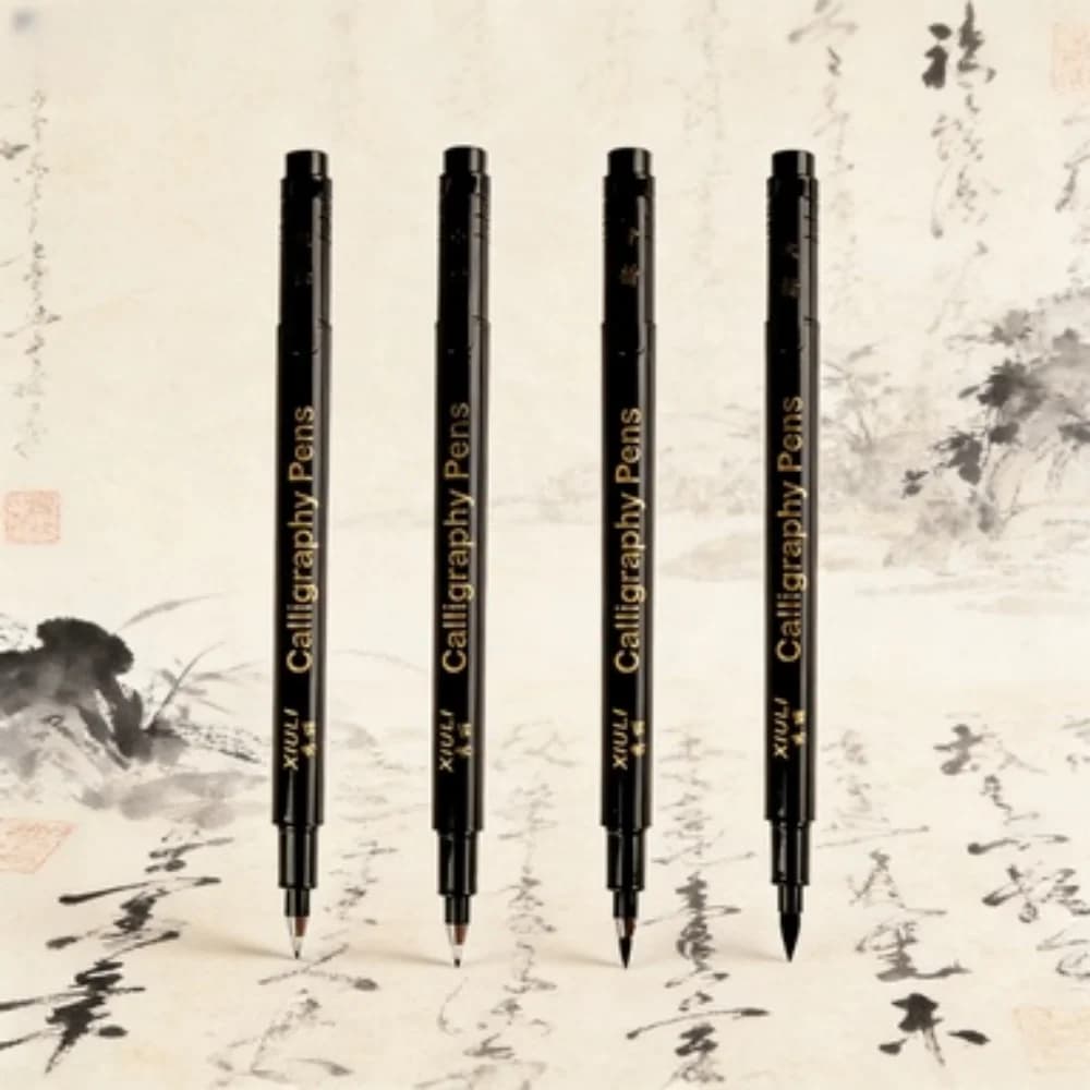 4Pcs Soft Tip Calligraphy Pens, Flexible Brush for Practice, Signature & Cards, Beautiful Calligraphy Set