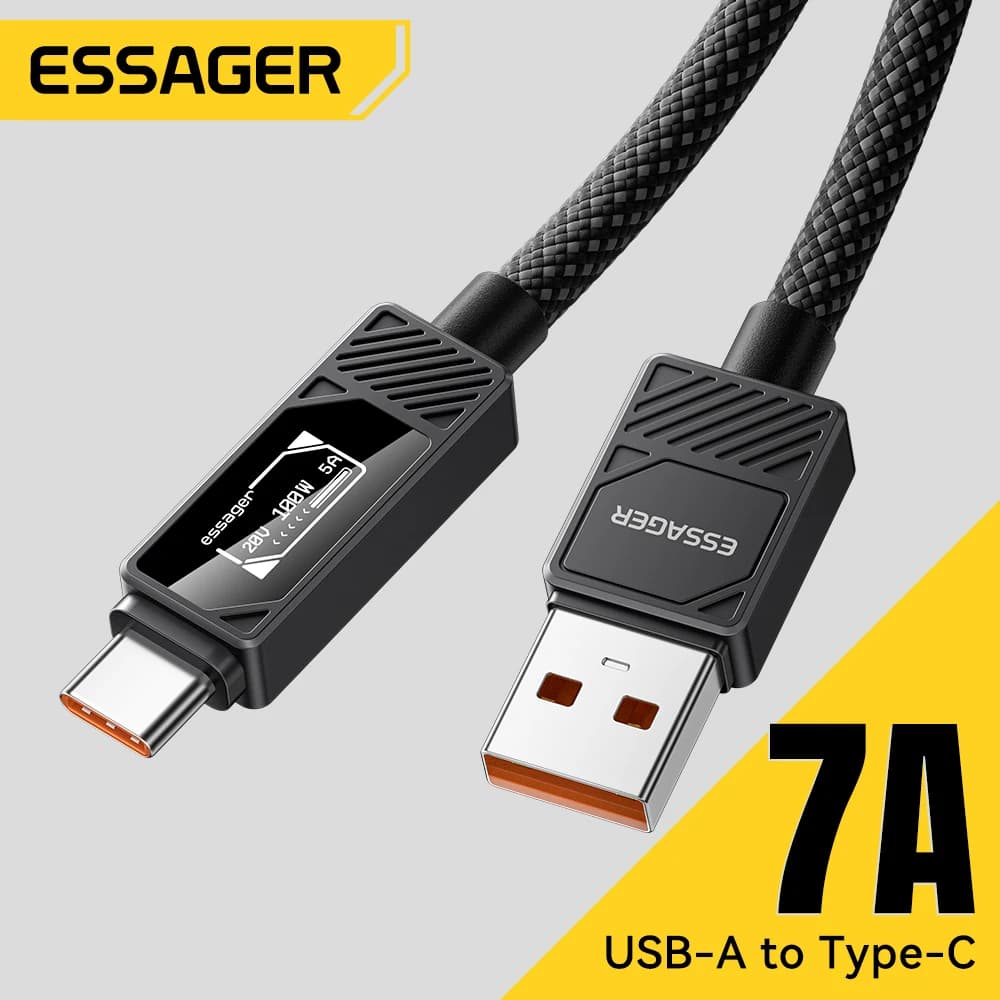 ESSAGER 100W USB Tipo C A USB C Cavo Per MacBook iPhone17 16 15 iPad Samsung Xiaomi PD Cavo di Ricarica Veloce 5A E-Marker