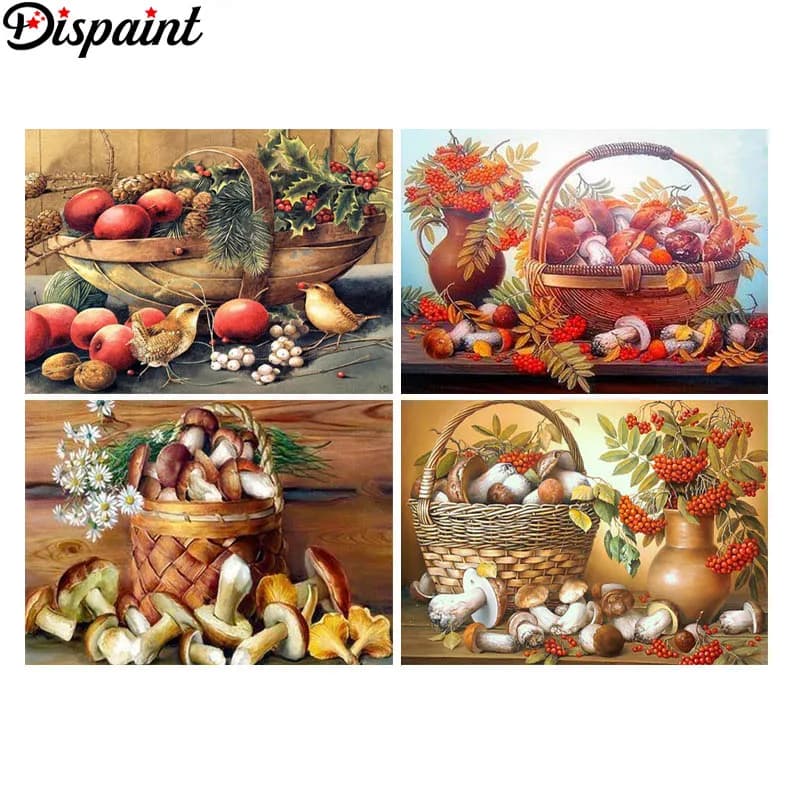 Dispaint Diamante Ricamo "Paesaggio Fungo" Modello FAI DA TE 5D Pittura Diamante Ricamo Punto Croce Pittura Completa Trapano