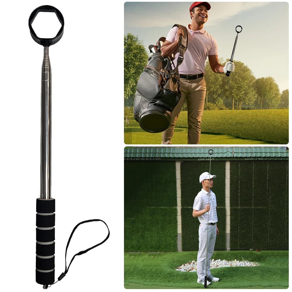 Raccoglitore di Palline da Golf Telescopico 8,86 FT in Acciaio Inox, Strumento Estensibile per Recuperare Palline da Golf, Accessori da Golf per Regalo