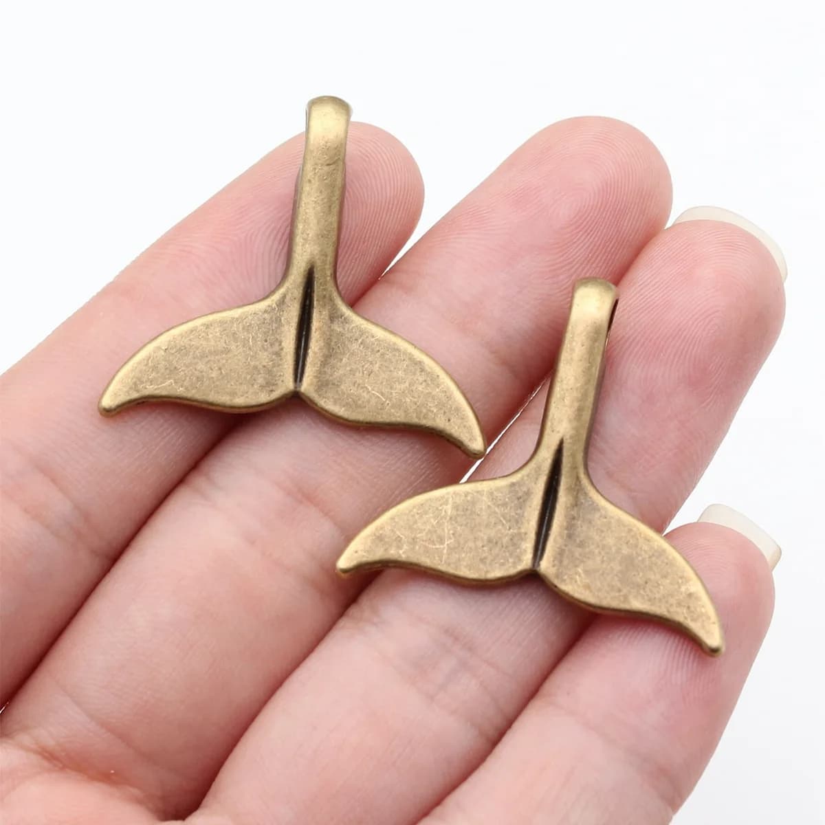 Charms Zinc Alloy DIY Jewelry Making Accessories Hollow Whale Tail For Handmade Craft Bracelet