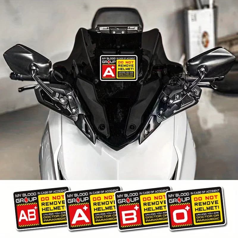 Adesivo per moto con gruppo sanguigno, impermeabile, per serbatoio, casco, carenatura anteriore, scooter elettrico, in vinile alla moda