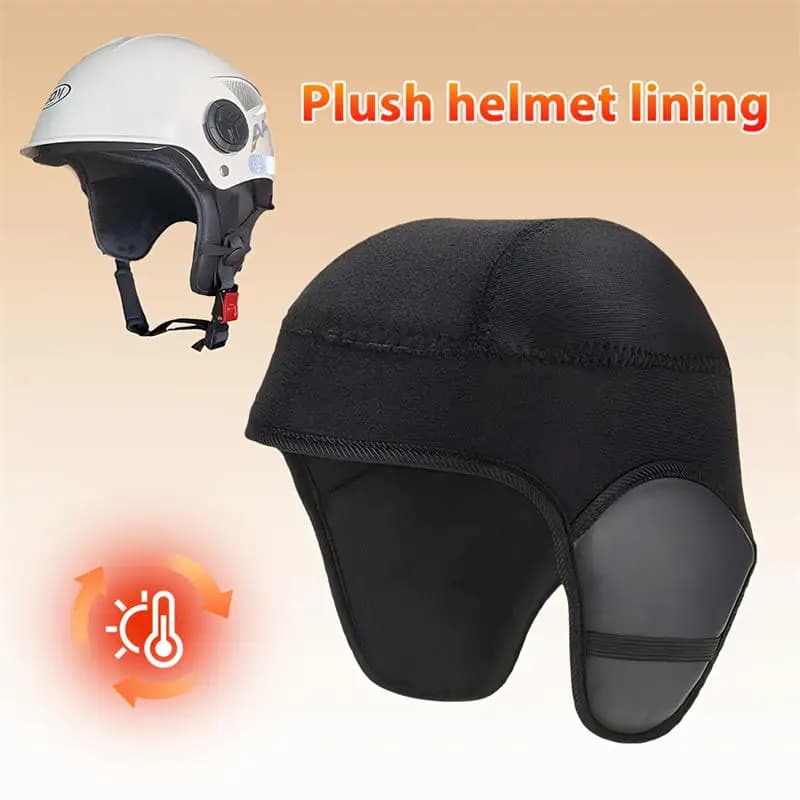 Women's Hot Hooded Helmet Cover Thermal Hat For Head Windproof Protection for Winter Ear Running Hat for Outdoor Cycling