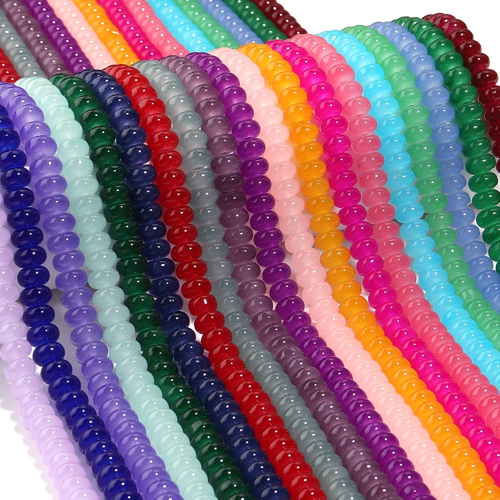 75pcs Imitation Jade Crystal Glass Beads Colorful Abacus Loose Spacer Bead For Jewelry Making DIY Bracelet Necklace Accessories