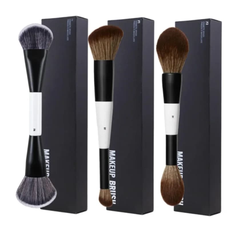 Dual-Ended Foundation Face Brush F4 Powder F1 Blush Contour F2 Makeup Brushes with Box Packaging