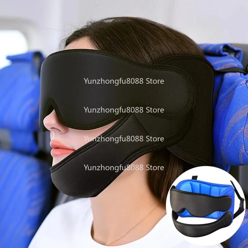 Il supporto per cuscino per il collo del sonno avvolgibile impedisce l'inclinazione della maschera per gli occhi e il poggiatesta per il supporto del mento, adatto per i viaggi in auto in aereo