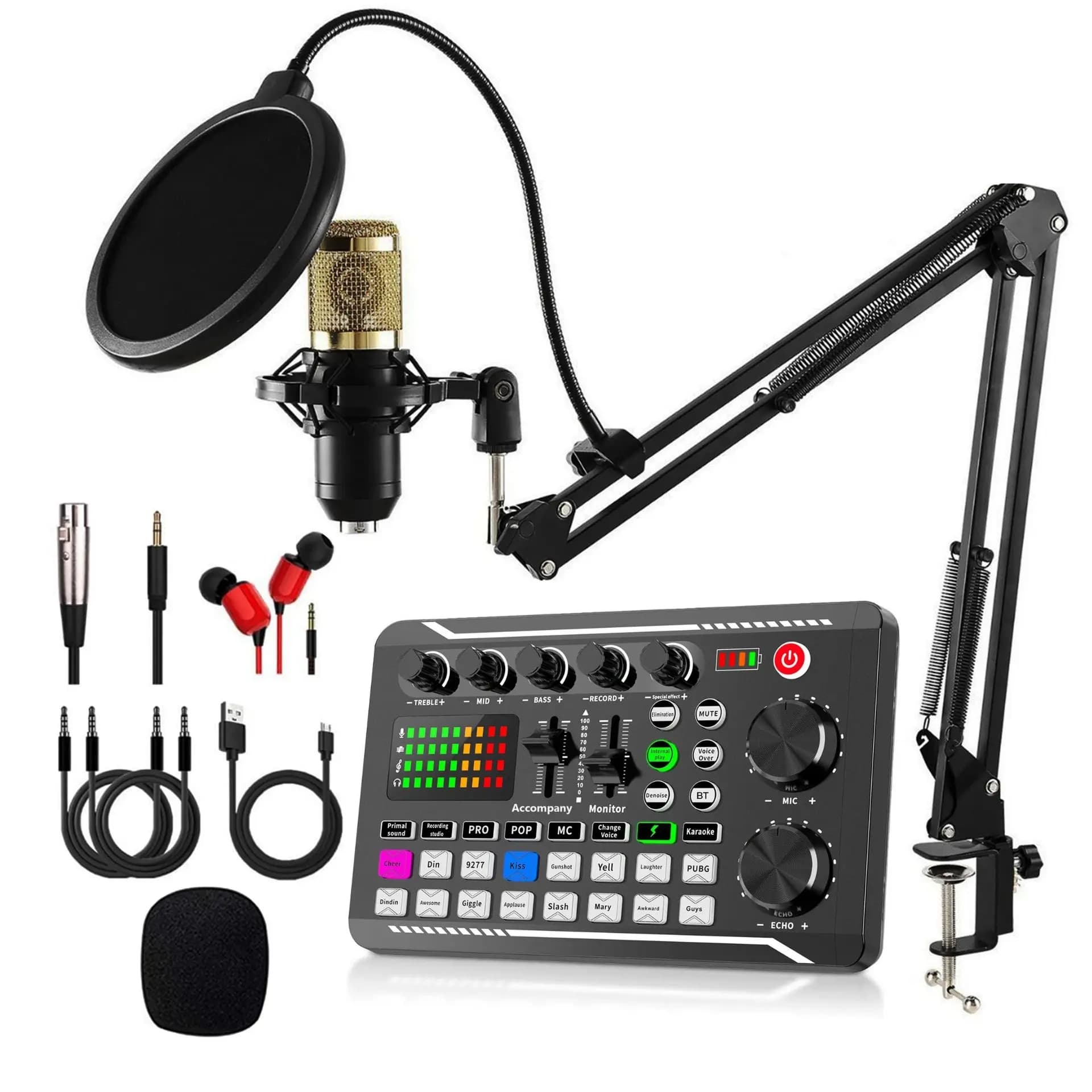 F998 Scheda audio Kit mixer microfono 16 effetti sonori Registrazione audio Mixer audio Console di missaggio audio Amplificatore per telefono PC