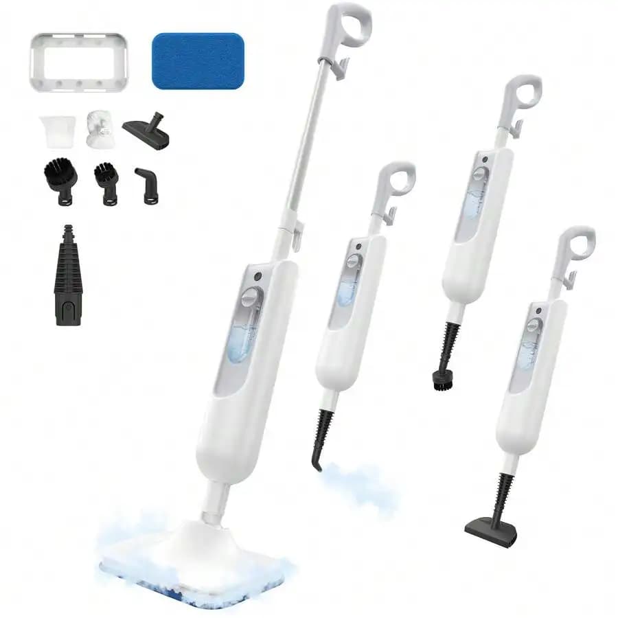 Steam Mop For Deep Cleaning , Lightweight Spin Mop With 2 Steam Level, Flexible Angle Adjustment, Handheld Steam Cleaner Machine
