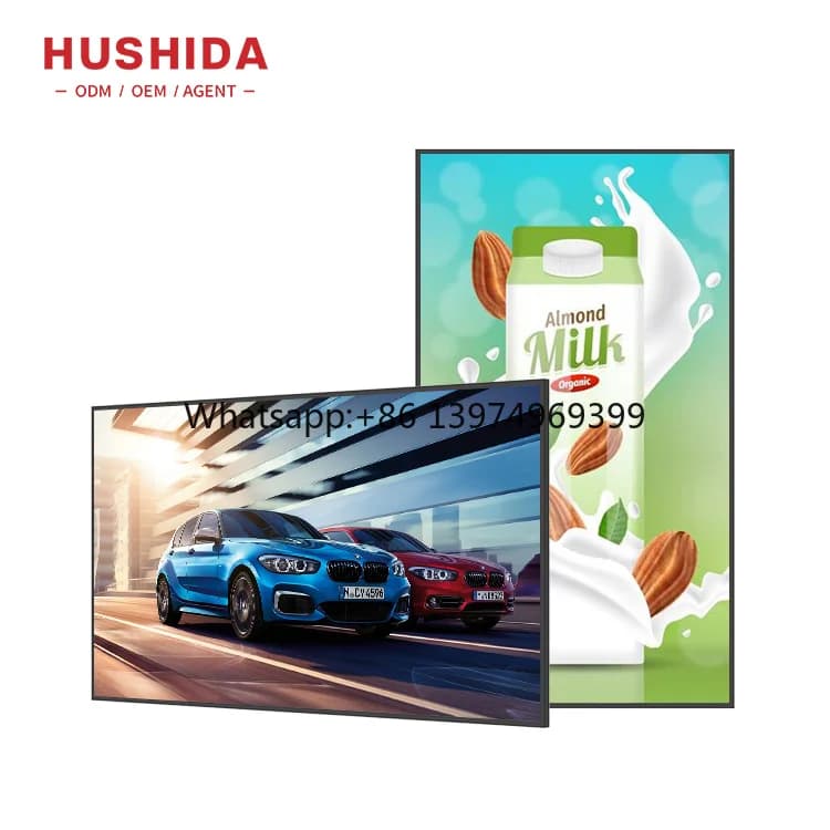 Hd 4K Display Video Photo Aluminum Metal Frame Indoor Advertising Wall Mounted Digital Signage