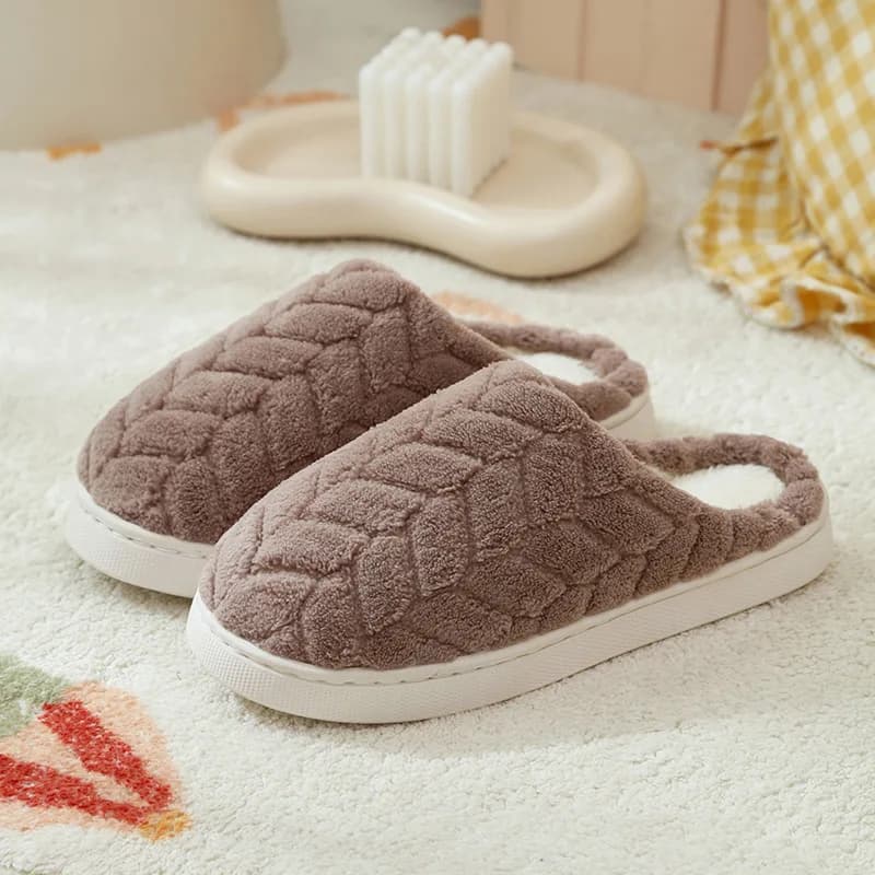 2025 Pantofole invernali calde in peluche: comode scarpe da casa antiscivolo per coppia, morbide pantofole da casa unisex con suola spessa e punta chiusa