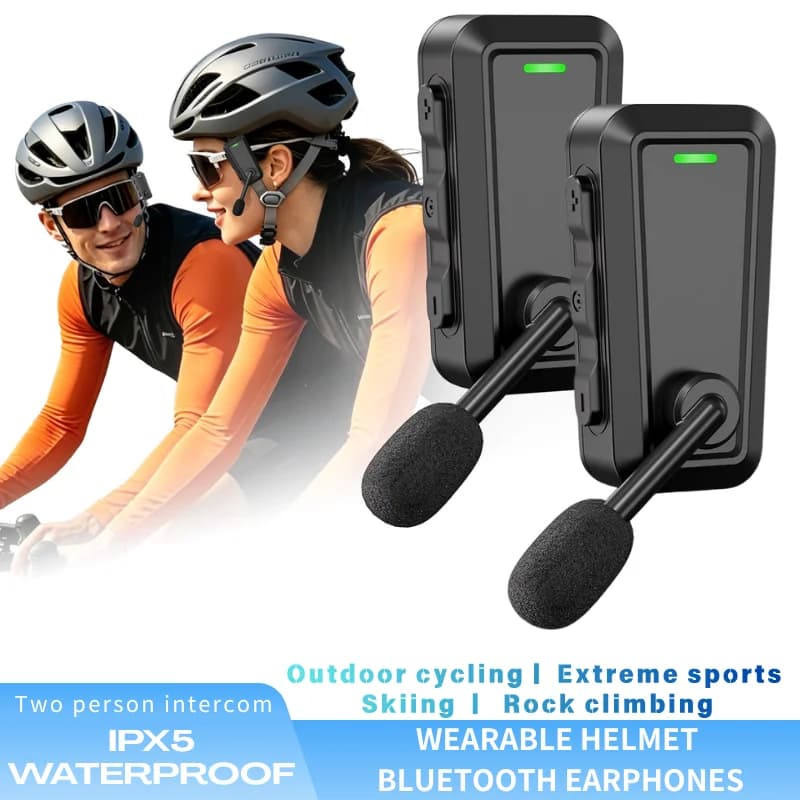Wireless Bluetooth Helmet Intercom Headset IPX5 Waterproof Noise Reduction Music Share Motorcycle Cycling Communication Earphone