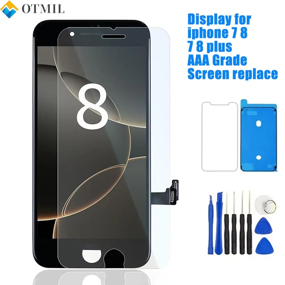 Display For Iphone 7 8 LCD Touch Screen Digitizer Assembly Black White Screen Replacement For Iphone 7 8 Plus With Glass+ Tools