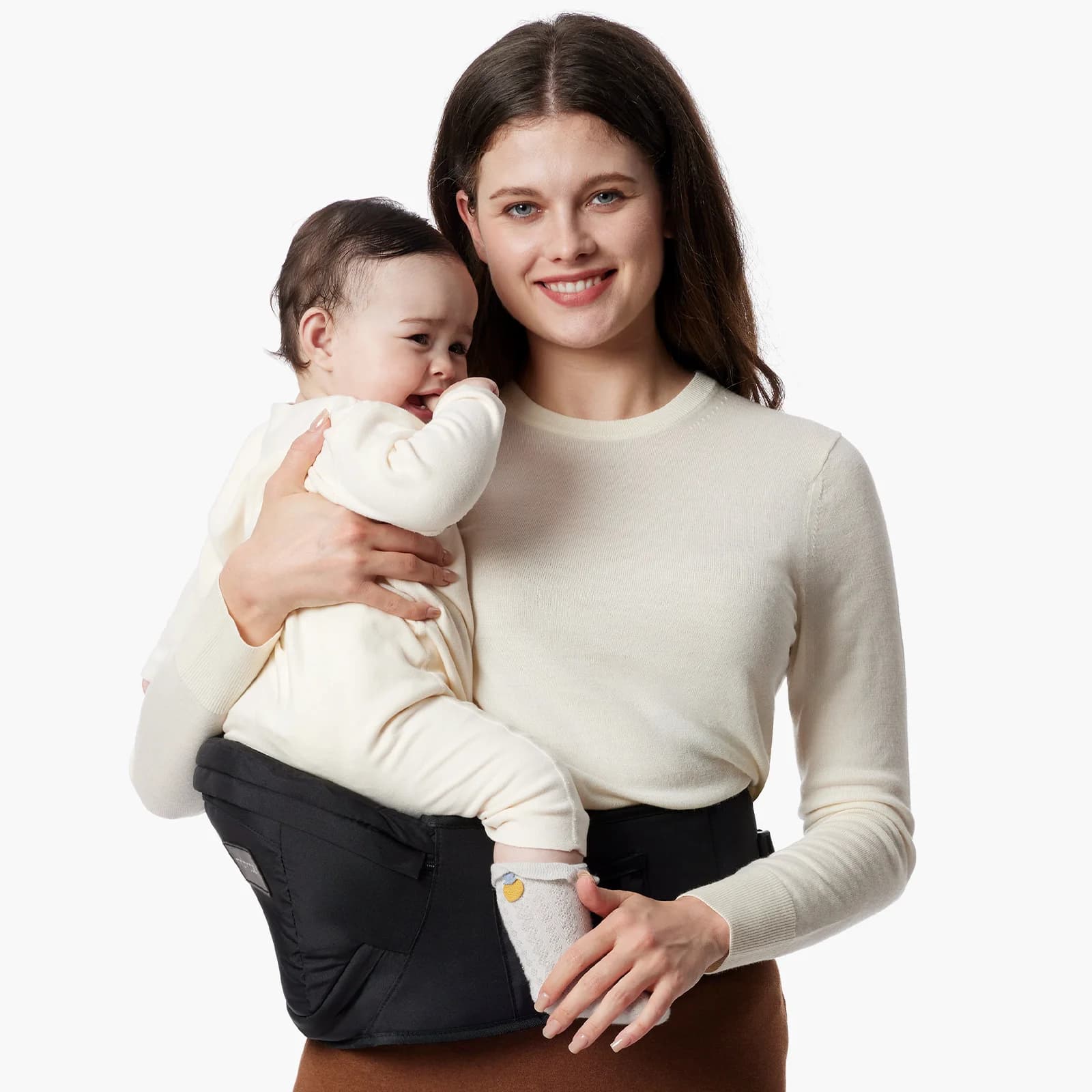 Momcozy marsupio per seggiolino per l'anca-cintura regolabile con protezione per la pancia 3D originale, marsupio ergonomico, fino a 45 libbre