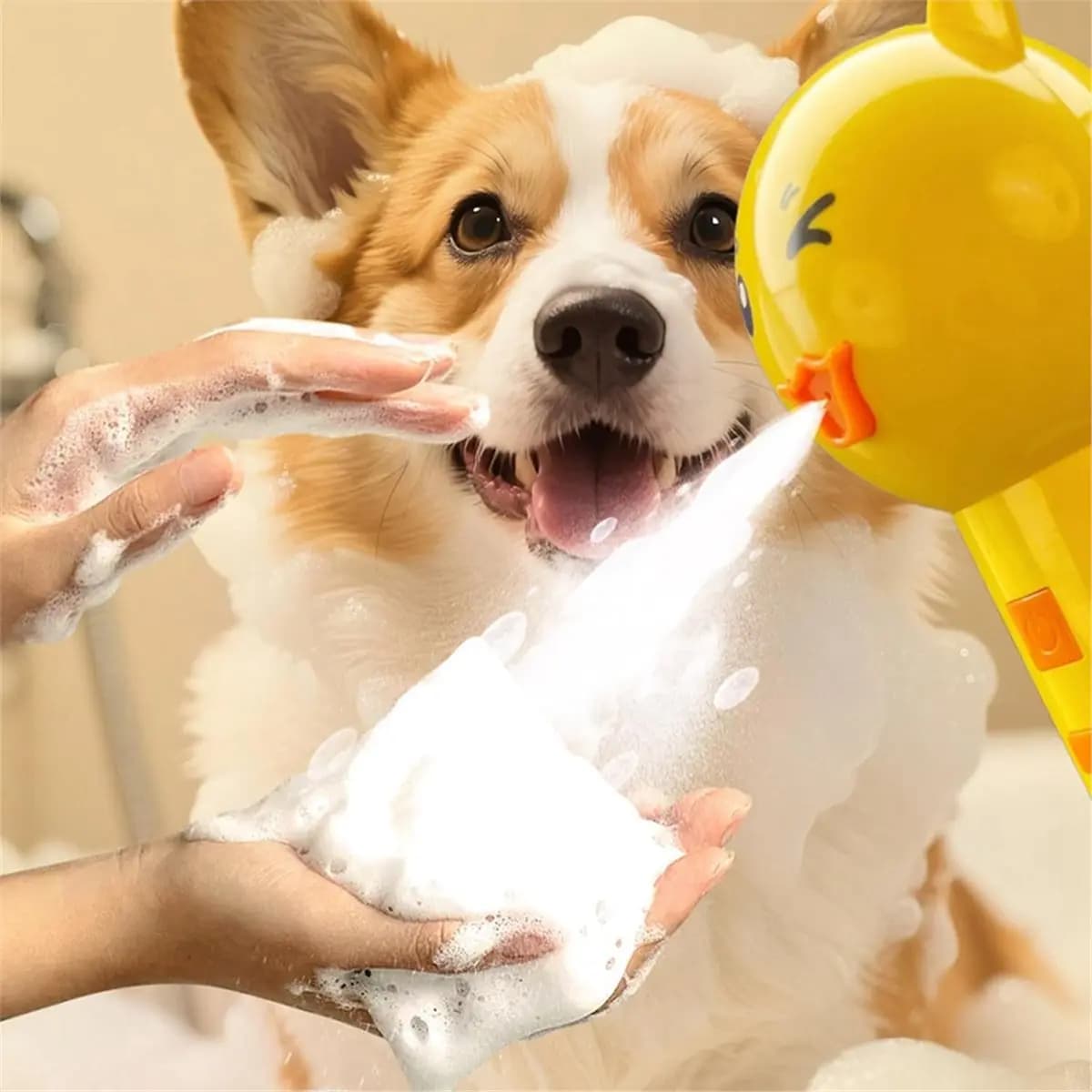 Dispenser Elettrico di Shampoo Schiumogeno per Cani e Gatti, Erogatore di Sapone Ricaricabile per Bagno di Animali Domestici, Bagno, Lavello della Cucina