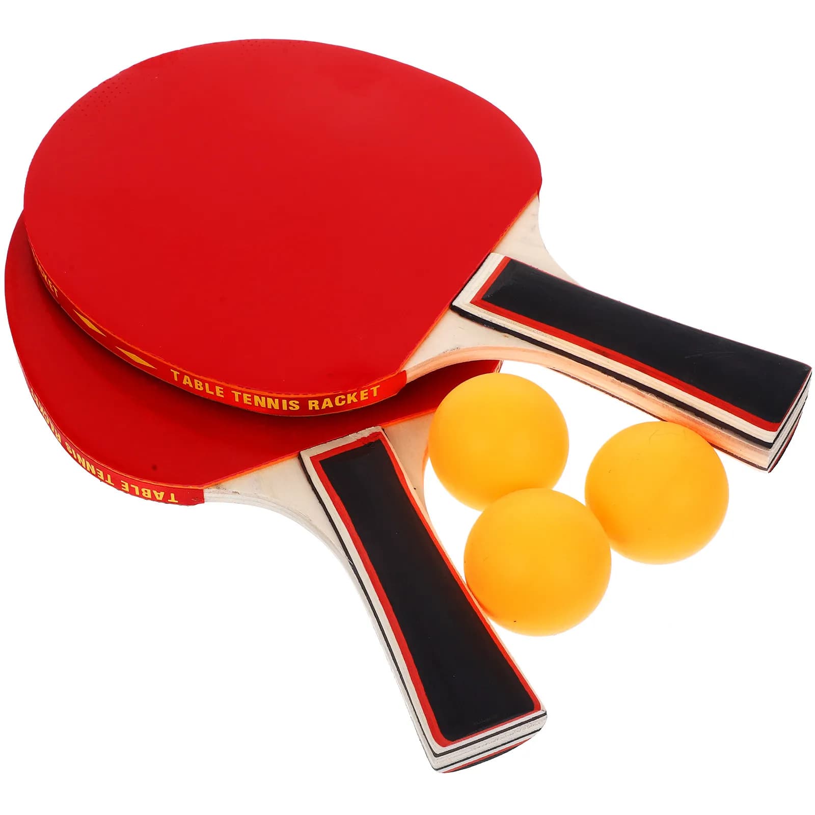 Set di racchette da ping pong, portatile, leggero, resistente, in polipropilene, poliestere e legno, stile alla moda, superficie allargata, facile da usare