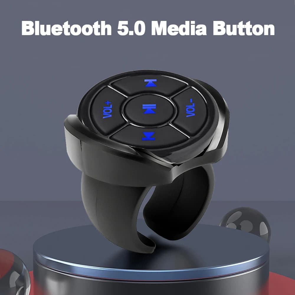 Pulsante multimediale per telecomando wireless Bluetooth 5.0 per auto, moto, bici, volante, riproduzione musicale per tablet telefono Android IOS