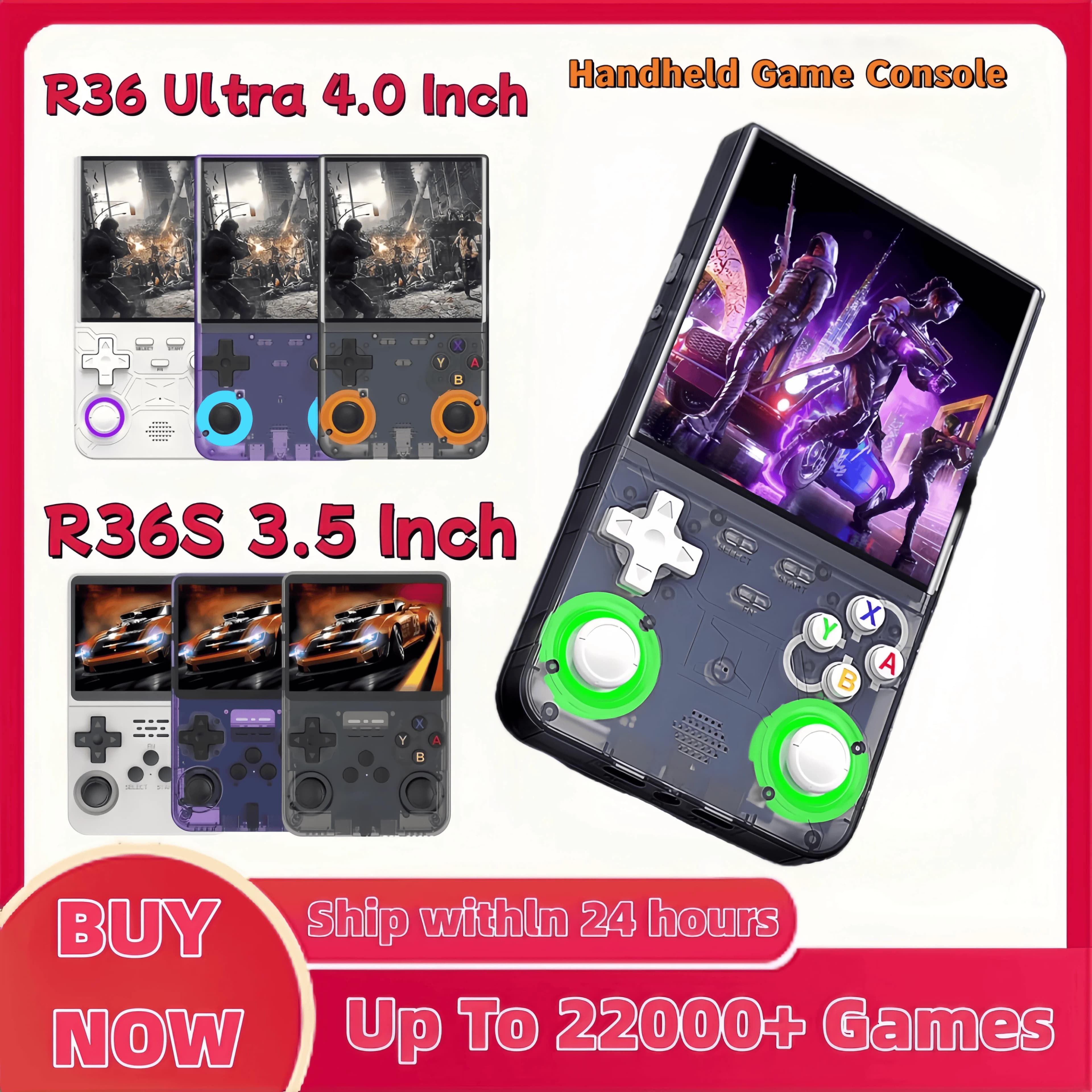 Retro R36 Ultra Console per videogiochi portatile Schermo IPS Giochi da 128 GB Lettore tascabile portatile Sistema Linux R36S R36Ultra R36 PRO