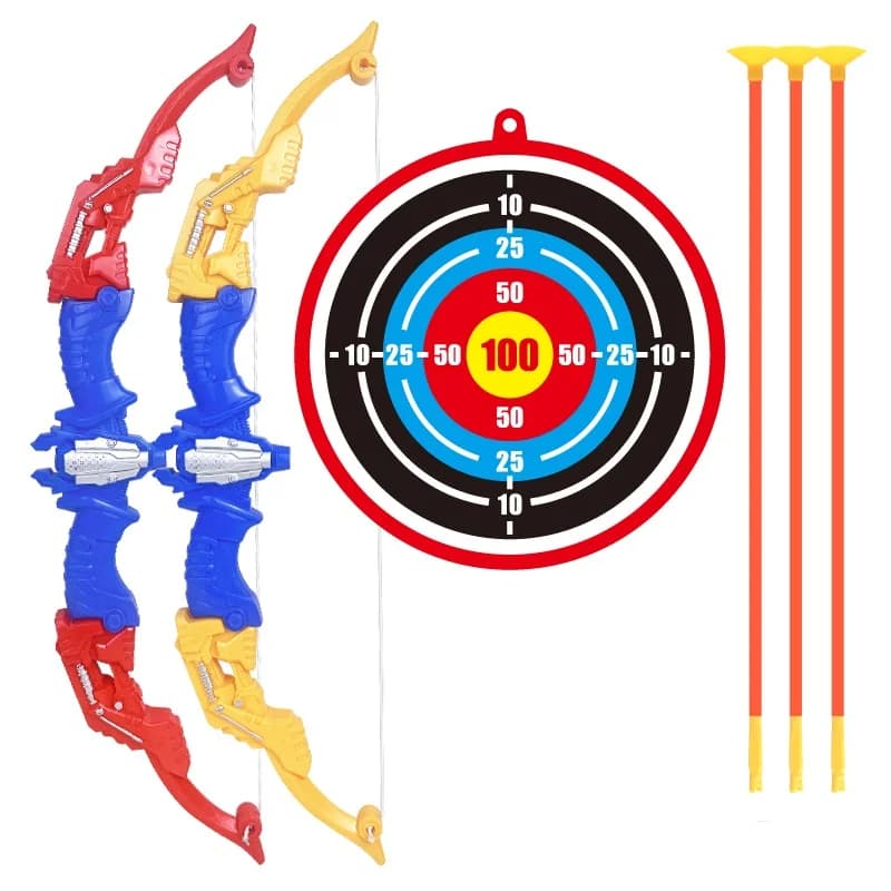 Set di giocattoli per tiro con l'arco per bambini Set di frecce per arco e ventosa Kit di bersagli Coordinazione occhio-mano Allenamento Set di sport all'aperto per interni Regalo per bambini