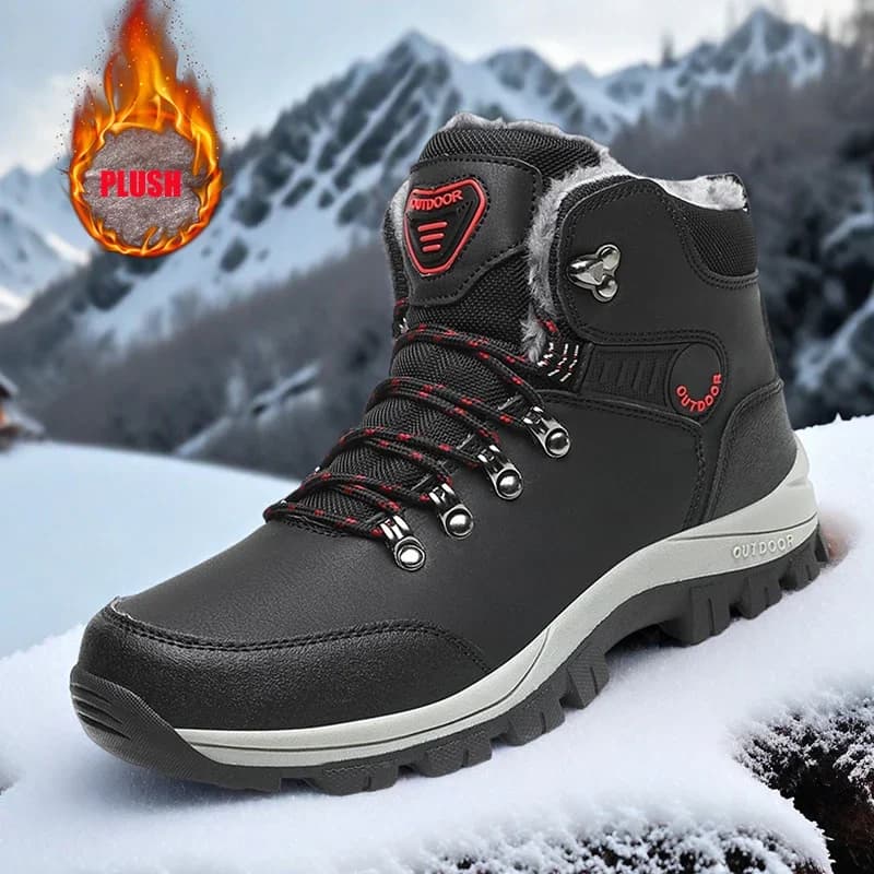 Men's Boots Winter Keep Warm Cotton Shoes High Top Outdoor Anti-slip Hiking Boots Waterproof Work Ankle Boots
