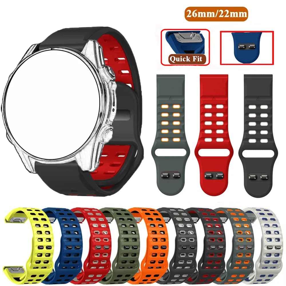 Quickfit 26 22mm Per Garmin Fenix 8 7 7X 6 6X Pro 5 5X Plus Smart Watch Band Epix Pro Gen 2 51mm 47mm 955 945 Bracciale in silicone