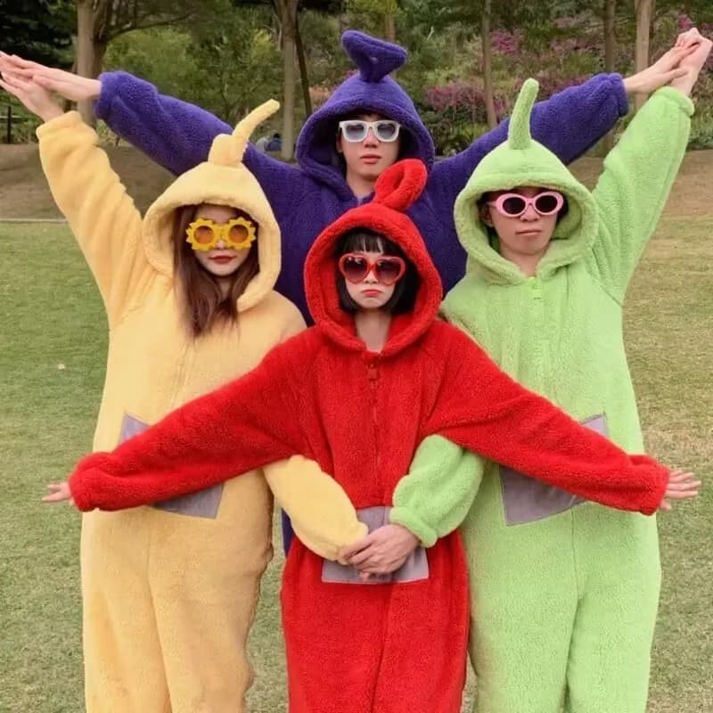 Laa Po Girl Cos Onesies Pigiama Tuta Teletubbies Costume Cosplay Indumenti da notte Regalo di Natale Bambini Tinky Winky Pigiama