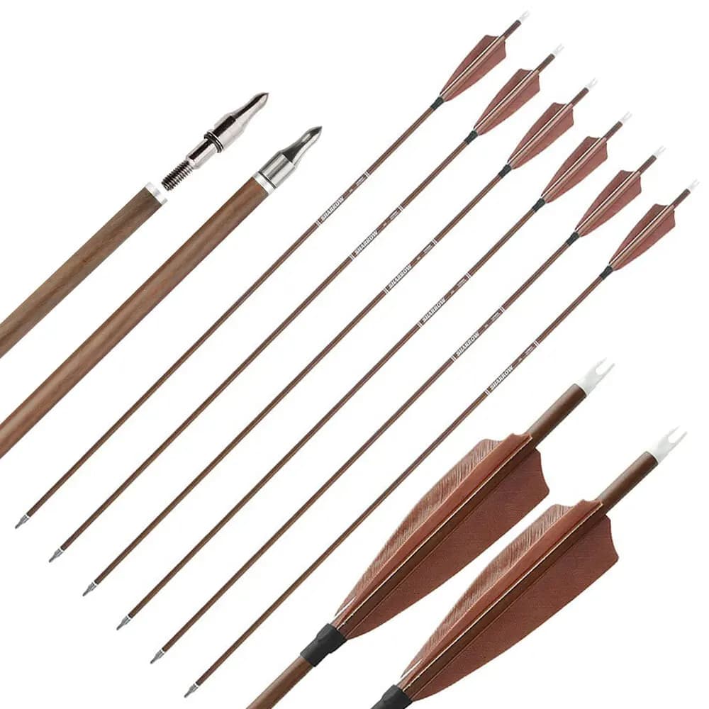 32.6 "Freccia in carbonio puro ID6.2mm Albero in carbonio puro SP340 400 500 600 Arco in piuma di tacchino Caccia Tiro con l'arco Bersaglio 6/12/24pc