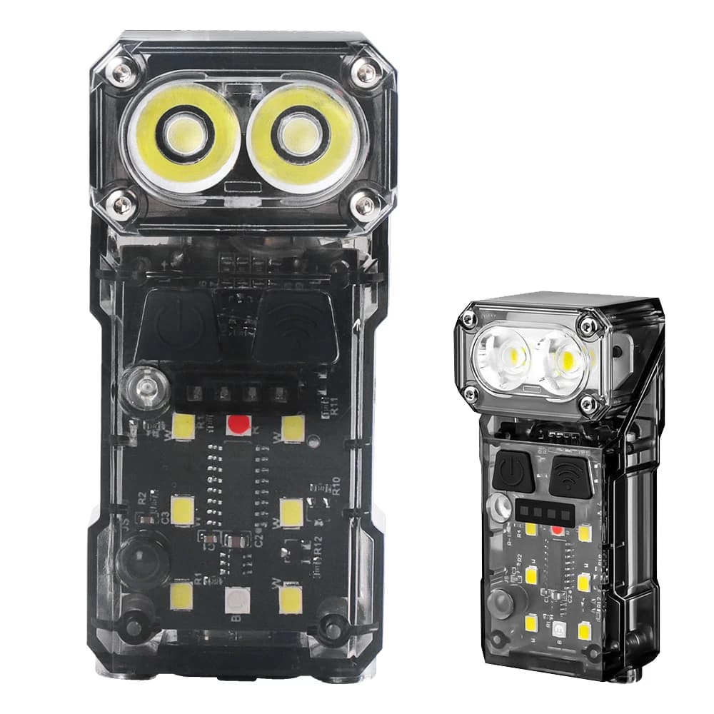 BORUIT Sensor Flashlight Keychain Light Rotatable Head Chargeable Cap Clip Headlamp Outdoor Fishing Camping Lantern Work Light