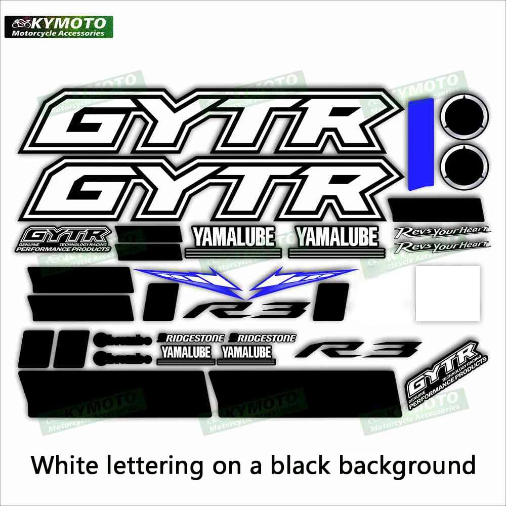 Per YZF-R3 YZF R1 R1M R3 R6 R7 GYTR accessori moto adesivo serbatoio carburante carenatura decorazione set di decalcomanie riflettenti per auto completa