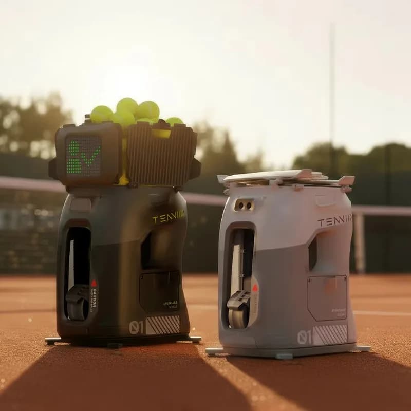 Tenniix Macchina Lanciapalle da Tennis Portatile 8KG, Robot Lanciatore Intelligente con Controllo Vocale per Allenamento su Campo