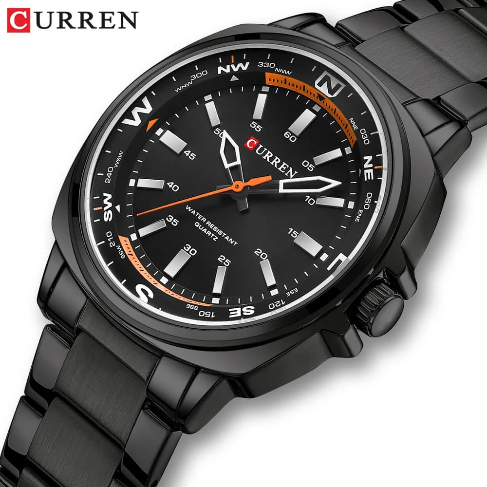CURREN Orologio militare da uomo con cinturino in acciaio inossidabile, orologio da polso al quarzo, orologio sportivo da esterno, Relogio Masculino