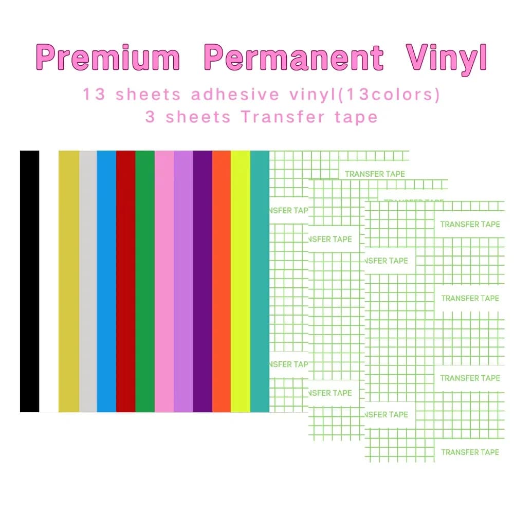 Fogli di vinile adesivi permanenti per Cricut Joy/Cricut Joy Xtra/Cricut Maker 3/Maker/Explore 3 macchine, facili da tagliare e erbacce