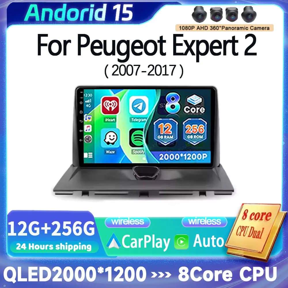 Multimedia Video Player For Peugeot Expert 2 G9 2007 - 2017 Navigation Android 16 Car Radio GPS QLED Screen DVD NO 2din Stereo