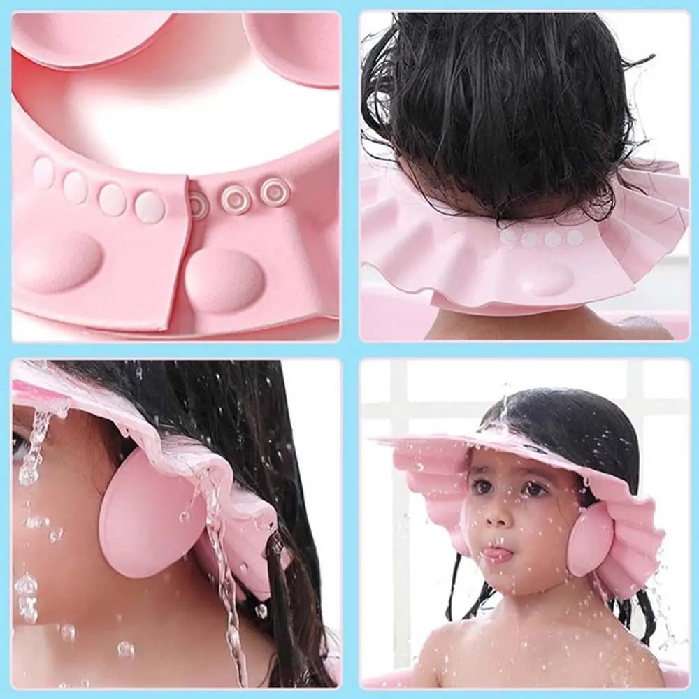 Children's Bathtub Hat with Drawings, Eyelet Protection, Shampoo Hat, Hair Wash Shield, Newborn Shower Hat