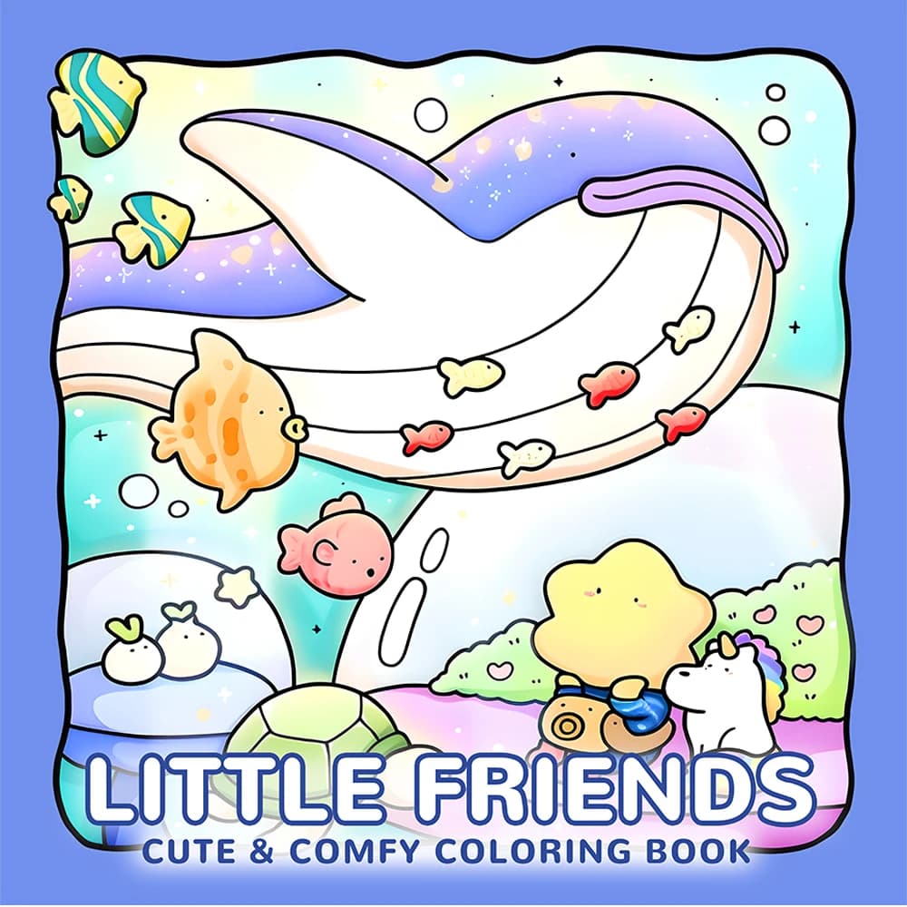 Little Friends Coloring Book for Adult Anti Anxiety Stress Relief Kill Time DIY Painting Drawing Art Activity Book Perfect Gift